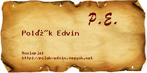 Polák Edvin névjegykártya